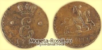Монета 1 грош 1727 года