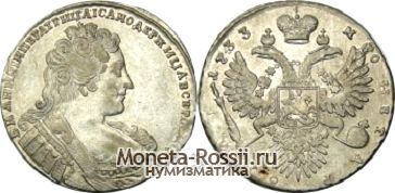 Монета 1 рубль 1733 года