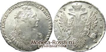 Монета 1 рубль 1737 года