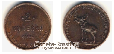 Монета 2 копейки 1922 года
