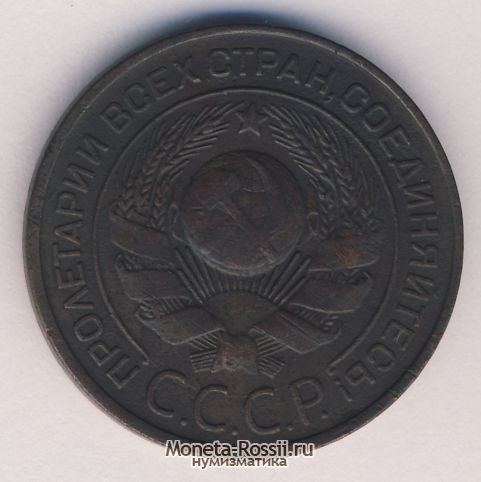Монета 3 копейки 1924 года