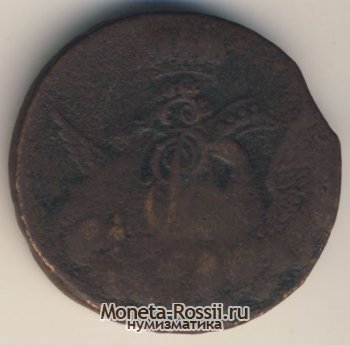 Монета 1 копейка 1755 года