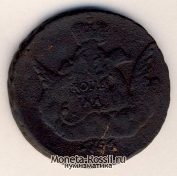 Монета 1 копейка 1756 года