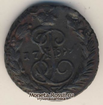 Монета 1 копейка 1767 года