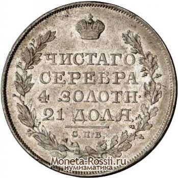 Монета 1 рубль 1821 года