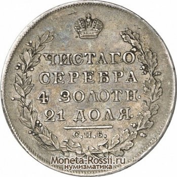 Монета 1 рубль 1824 года