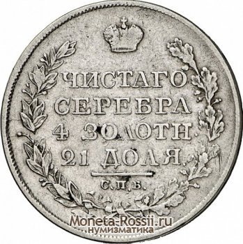 Монета 1 рубль 1826 года