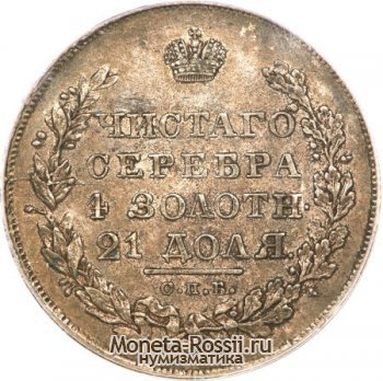 Монета 1 рубль 1828 года