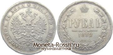 Монета 1 рубль 1882 года