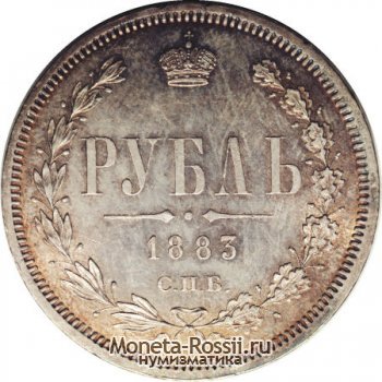 Монета 1 рубль 1883 года