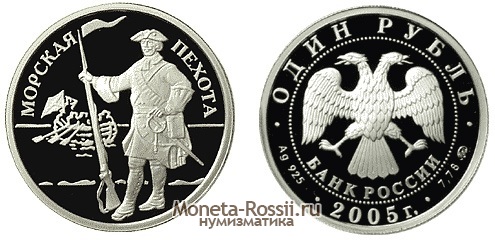Монета 1 рубль 2005 года 