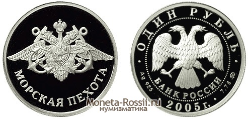 Монета 1 рубль 2005 года 