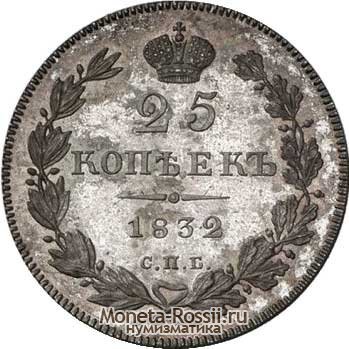 Монета 25 копеек 1832 года