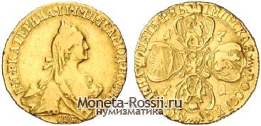 Монета 5 рублей 1771 года