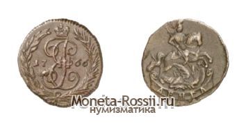 Монета Денга 1766 года
