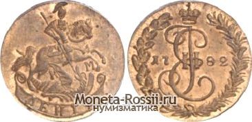 Монета Денга 1782 года