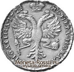 Монета Полтина 1728 года