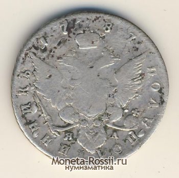 Монета Полуполтинник 1787 года