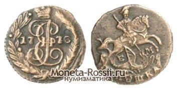 Монета Полушка 1773 года