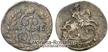 Монета Полушка 1785 года