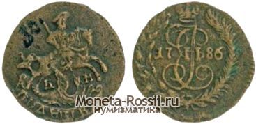 Монета Полушка 1786 года