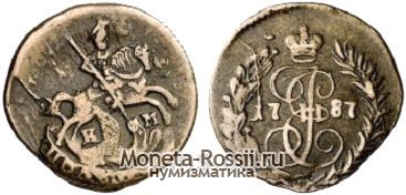 Монета Полушка 1787 года