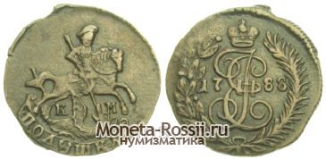 Монета Полушка 1788 года