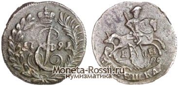 Монета Полушка 1791 года